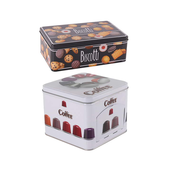 Set boîte à capsules + boîte à biscuits en métal