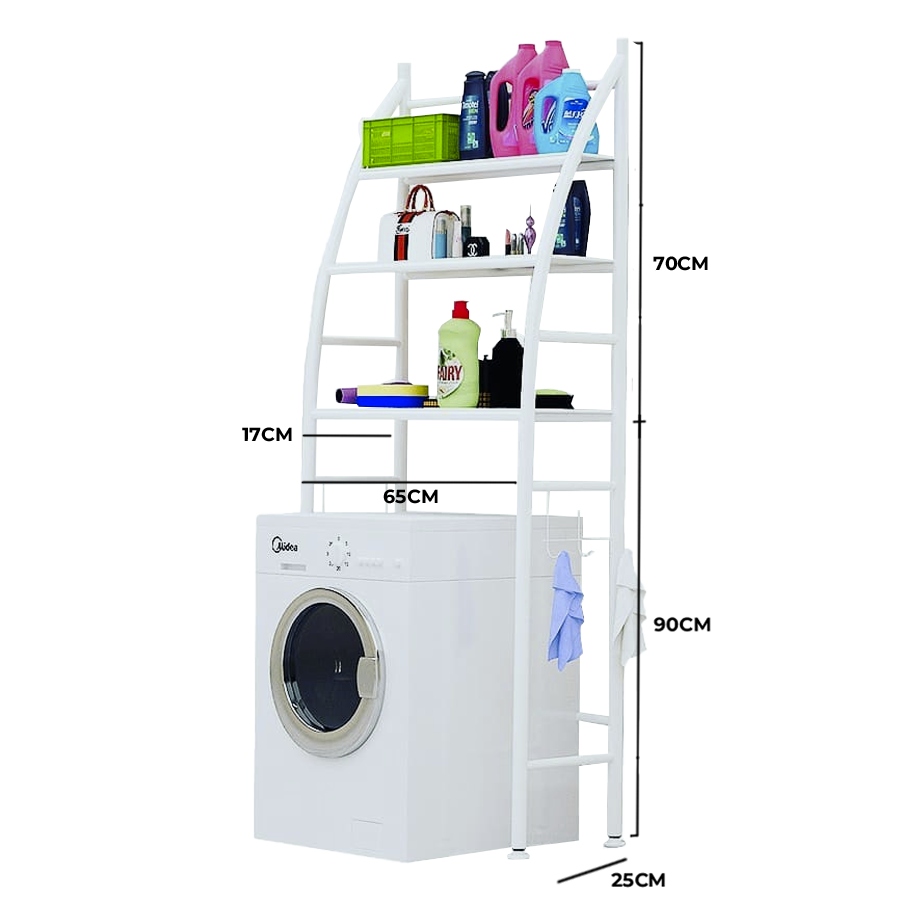 Etagère machine à laver 3 niveaux 160x65x25cm