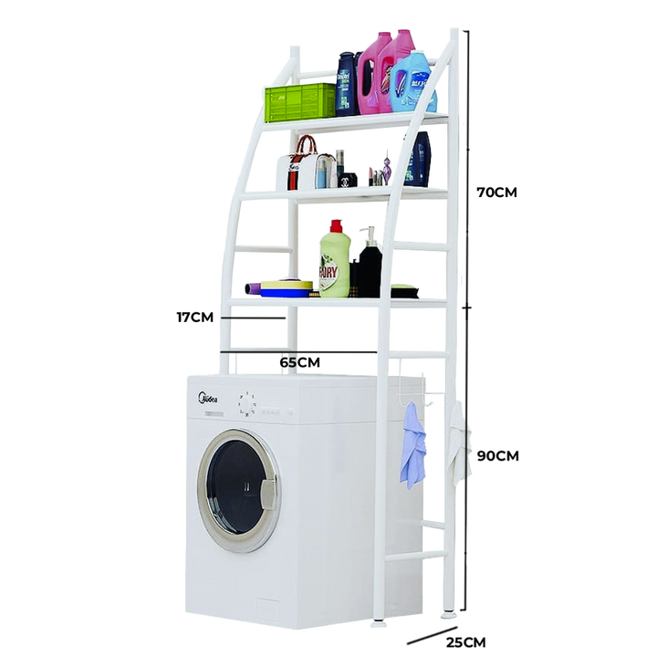 Etagère machine à laver 3 niveaux 160x65x25cm